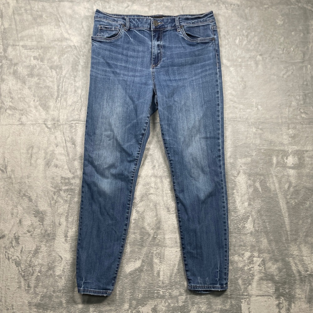 KUT from the Kloth Donna High Rise Ankle Skinny Jeans Women's Size 10 Blue Denim